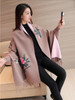 TWOTWINSTYLE 2017 Spring Women Embroidery Floral Tassel Trench Coats Cloak Long Sleeves Female Knit Cardigan Sweater Windbreaker