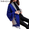 TWOTWINSTYLE 2017 Spring Women Embroidery Floral Tassel Trench Coats Cloak Long Sleeves Female Knit Cardigan Sweater Windbreaker