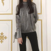 TWOTWINSTYLE 2017 Autumn Long Sleeve women's blouses shirts Female Lace Up Cuffs Tops casual Fashion Korean Clothing