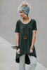 Twist Front Tunic Top - Ash Gray