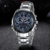 TVG Male Sports Watch Men Full stainless steel waterproof Quartz-watch Digital Led Analog Dual display Men's Wrist Watches