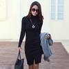 Turtleneck Women Dress Long Sleeve Autumn Winter Fashion 2017 New Korean Style High Waist Bodycon Dresses Basic Womens Clothing