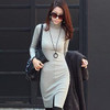 Turtleneck Women Dress Long Sleeve Autumn Winter Fashion 2017 New Korean Style High Waist Bodycon Dresses Basic Womens Clothing