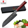TUOHE 7 inch Chef knives Damascus steel Slicing Knives 67layers Santoku Knife VG10 steel core Meat/vegetable knife Cleaver