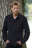 VintageRed Black Flock Provencal Button-Up