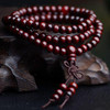 Vintage Sandalwood Buddhist Buddha Meditation  6mm 108 beads Wood Prayer Bead Mala Bracelet Women Men jewelry