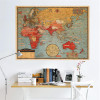 Vintage Retro Paper World Map Poster Wall Sticker Living Room Bedroom Office Cafe Restaurant Wall Decals Home Decor Map Of World