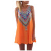 Vintage Print Women Dress O-neck Sleeveless Casual Dresses Boho Sexy Chiffon Beach Dress Summer Dress 2017 Brand New Vestidos