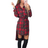 Vintage Plaid Print Dress 2017 Spring Summer Women Shirt Dress Ladies Long Sleeve Lapel Neck Belt Buttons Casual Dress Vestidos