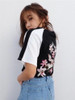 High Quality On the Back Flower Embroidery T-shirt Women Kawaii Pattern Short Sleeve Design Cotton T Shirt Women Tees Tops