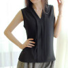 EFINNY Spring Summer Women Chiffon Blouses Sleeveless V neck Office Lady Sexy Top Female Blusas