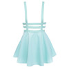 EFINNY Retro Hollow Mini Skater Cute Women Suspender Skirts Straps High Waist Skirt