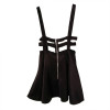 EFINNY Retro Hollow Mini Skater Cute Women Suspender Skirts Straps High Waist Skirt