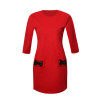 EF Women Bow Mini Dresses 2016 New Arrival Winter Spring Straight Casual Dress Three Quarter Sleeves Solid Dress TJ70