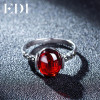 EDI 4 Color 1.2ct Garnet Natural Chalcedony Rings 925 Sterling Silver For Women Sterling-silver-jewelry Best Fine Jewelry Gift