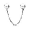 EDELL 2017 Genuine 925 Sterling Heart-shapedClear CZ Security Chain of Pearls Charm Fit Original Bracelet Jewelry Safety Chains