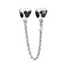 EDELL 2017 Genuine 925 Sterling Heart-shapedClear CZ Security Chain of Pearls Charm Fit Original Bracelet Jewelry Safety Chains