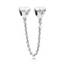 EDELL 2017 Genuine 925 Sterling Heart-shapedClear CZ Security Chain of Pearls Charm Fit Original Bracelet Jewelry Safety Chains