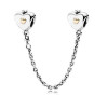 EDELL 2017 Genuine 925 Sterling Heart-shapedClear CZ Security Chain of Pearls Charm Fit Original Bracelet Jewelry Safety Chains
