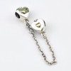 EDELL 2017 Genuine 925 Sterling Heart-shapedClear CZ Security Chain of Pearls Charm Fit Original Bracelet Jewelry Safety Chains