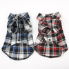 Dog Pet Casual Plaid Lapel Button Shirt Jacket Cotton Blend Sweatshirt S-XL Large