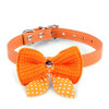 dog Collar 1PC Knit Bowknot Adjustable PU Leather Dog Puppy Pet Collars Necklace Aug4