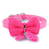 dog Collar 1PC Knit Bowknot Adjustable PU Leather Dog Puppy Pet Collars Necklace Aug4
