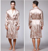 Soft Anti real silk Nightdress Robes for men Spring Autumn Style Nightdress Bath Robe Bathrobe Sleepwear Long sleeve Nightgowns