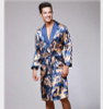 Soft Anti real silk Nightdress Robes for men Spring Autumn Style Nightdress Bath Robe Bathrobe Sleepwear Long sleeve Nightgowns