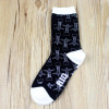 Socks Women Cotton Brand Eiffel Tower Ferris Wheel Printed Crew Long Happy Funny Sox Harajuku Skateboard Dress Designer Meias