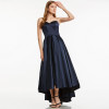 SOCCI Weekend Sweetheart Prom Dresses Sleeveless Black Satin A Line Dress Women Asymmetry Evening Party Formal Hi/Low Gowns Robo
