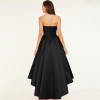 SOCCI Weekend Sweetheart Prom Dresses Sleeveless Black Satin A Line Dress Women Asymmetry Evening Party Formal Hi/Low Gowns Robo