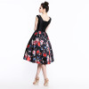 SOCCI Short Black Flowers Cocktail Dresses 2017 Sleeveless Formal Wedding Party Dress Embroidery Lace Up Back Robe De Cocktail