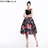 SOCCI Short Black Flowers Cocktail Dresses 2017 Sleeveless Formal Wedding Party Dress Embroidery Lace Up Back Robe De Cocktail