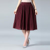 SNOW PINNACLE Women Chiffon Skirt Summer Thin Solid Pleated Skirts Womens Saias Midi Faldas Vintage Women Midi Skirt
