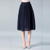 SNOW PINNACLE Women Chiffon Skirt Summer Thin Solid Pleated Skirts Womens Saias Midi Faldas Vintage Women Midi Skirt