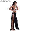 JYConline Sexy Wide Leg Pants High Split Rivet High Waist Pants Women 2017 Summer Party Women Pants Female Boho Casual Trousers JYConline Sexy Wide Leg Pants High Split Rivet High Waist Pants Women 2017 Summer Party Women Pants Female Boho Casual Trousers