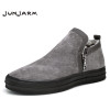 JUNJARM Mens Chelsea Boots Winter Waterproof Men Snow Boots Zipper Pig Suede Male Ankle Boots Men Warm Snowboots Large Size 47