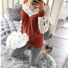 jumper Autumn 2017 Women long sleeve sexy sweater female Lace stitching casual wool bottoming sweater women sweater pullover