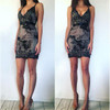 Julissa Mo 2016 Vestidos Party Dresses Elegant Sexy V Neck Vintage Sequin Bodycon Bandage Dress Mini Summer Beach Women Dresses