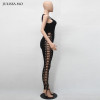 Julissa Mo 2016 Women Jumpsuit Rompers Sexy Round Neck Sleeveless Hollow Out Black Womens Playsuit Overalls