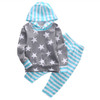 0-18M Newborn Infant Baby Girls Boys Clothes Star Hooded Top + Striped Pants Leggings 2pcs Outfit Bebek Kids Clothing Set 0-18M Newborn Infant Baby Girls Boys Clothes Star Hooded Top + Striped Pants Leggings 2pcs Outfit Bebek Kids Clothing Set