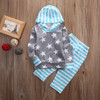 0-18M Newborn Infant Baby Girls Boys Clothes Star Hooded Top + Striped Pants Leggings 2pcs Outfit Bebek Kids Clothing Set 0-18M Newborn Infant Baby Girls Boys Clothes Star Hooded Top + Striped Pants Leggings 2pcs Outfit Bebek Kids Clothing Set