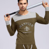 (Shirt + Pant) Men Thermal Underwear Cotton Printing Underwear Warm Quality Sleep Sets Top And Leggings Men Long Johns Set