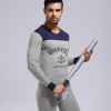 (Shirt + Pant) Men Thermal Underwear Cotton Printing Underwear Warm Quality Sleep Sets Top And Leggings Men Long Johns Set