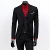 (Jacket+Vest+Pants)Men Slim Fit Suits Plus Size S- 3XL Mens Black Wedding Suits With Pants Business Mens Formal Wear