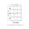 #802325 PCCB 12 Grid CARDBOARD COIN HOLDER ALBUM INSERT PAGE SHEETS, Coin Protector Album Binder Sheets Sleeves 12 openings