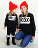 "Hello" Style 2017 New Family Matching Outfits Autumn Winter Casual Sweater For Mother Daughter Son Family Clothe Family Set