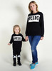"Hello" Style 2017 New Family Matching Outfits Autumn Winter Casual Sweater For Mother Daughter Son Family Clothe Family Set