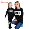 "Hello" Style 2017 New Family Matching Outfits Autumn Winter Casual Sweater For Mother Daughter Son Family Clothe Family Set